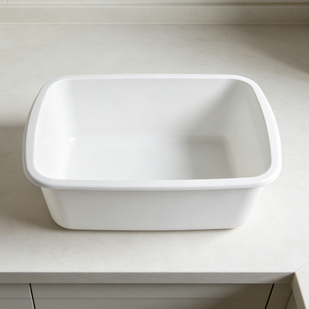 12Qt White Heavy Duty Plastic Wash Tub